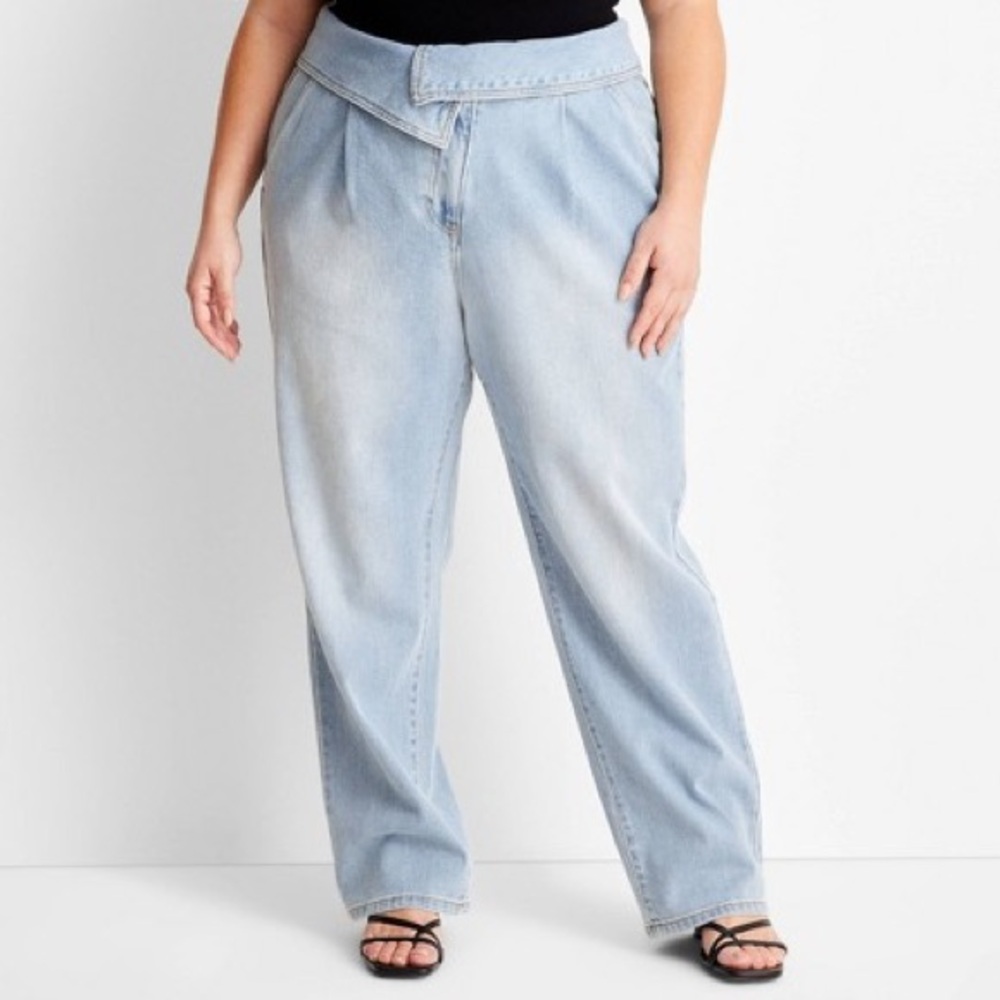 Future Collective Mid-Rise Foldover Jeans